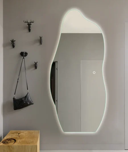 Bethany-65"x24" Lighted Irregular Full Length Mirror